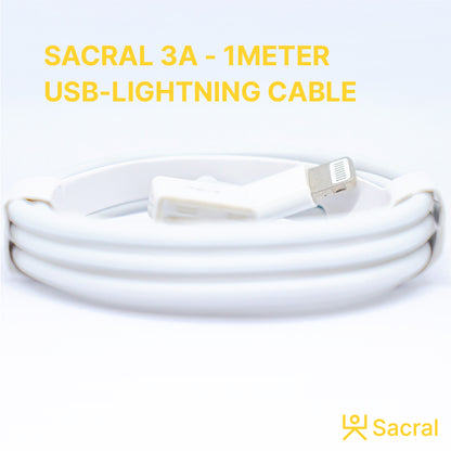 1A-5Wp: 1Meter lightning 3mm OD charging cable.